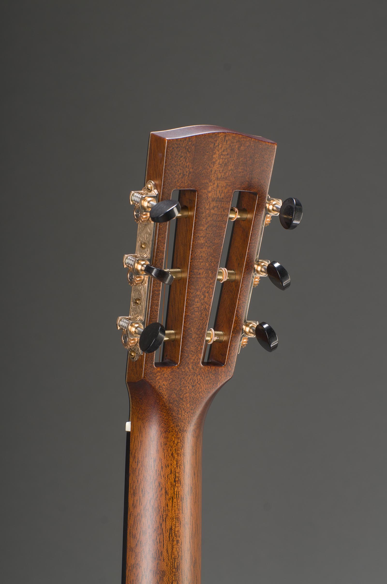 12-Fret Macassar Ebony Parlor Cutaway With Engelmann Spruce Top And Ebony Binding, Slotted Peghead Option, Waverly Bronze Patina Tuners With Ebony Buttons
